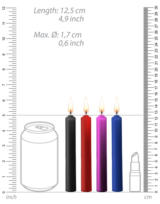 Lot de 4 mini bougies SM Wax Multicolore