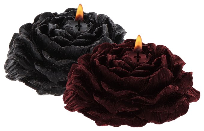 2 Bougies Sm Rose Candles Noire-Rouge