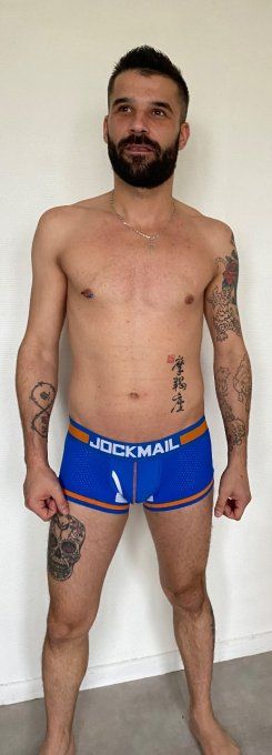 01 boxer jockmail 412 bleu et  orange 