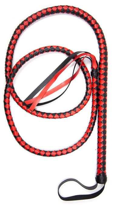 Long fouet Whip Duo 190cm Noir et Rouge