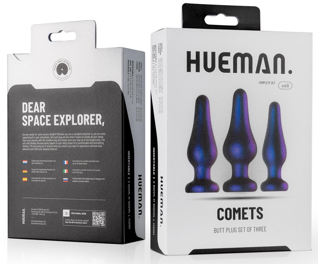 Pack de 3 plugs silicone Comets Hueman