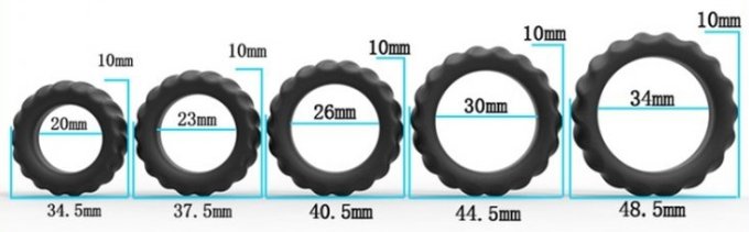 Pack de 5 cockrings Enhance Rings Silicone