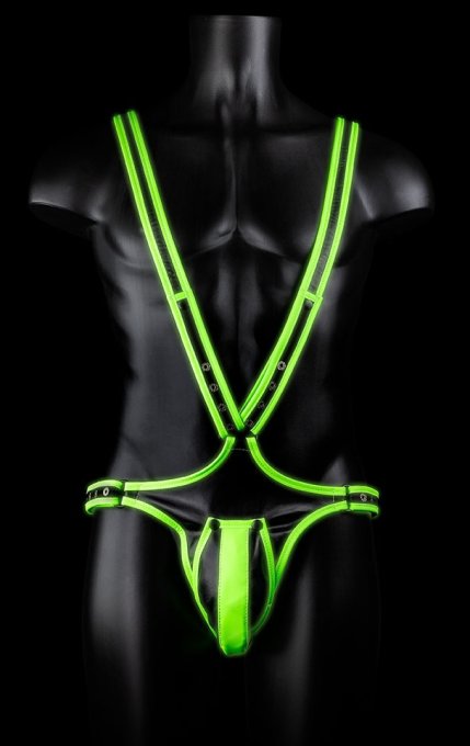 Singlet phosphorescent Body Glow Noir-Vert Néon