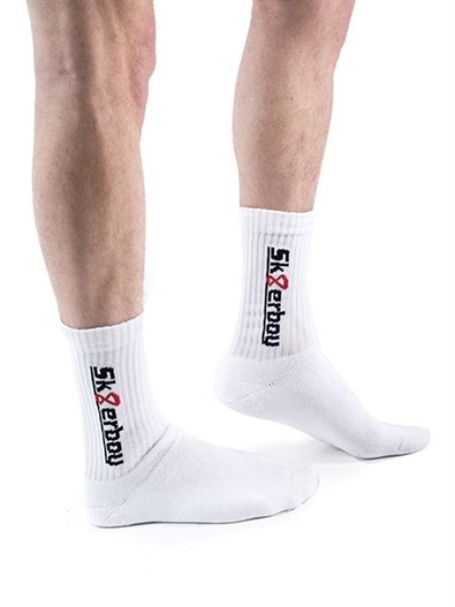 Chaussettes blanches CREW SOCKS Sk8erboy